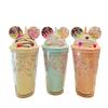 450ml Cute Water Bottle for Girls with Sequins BPA FREE Double Wall Tumbler with Straw Reusable Smoothie Cup Drinkware Xmas Gift