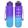 Tritan Frosted 1000ml Plastic Water Bottle with Time & Capacity Scale, Portable Handle