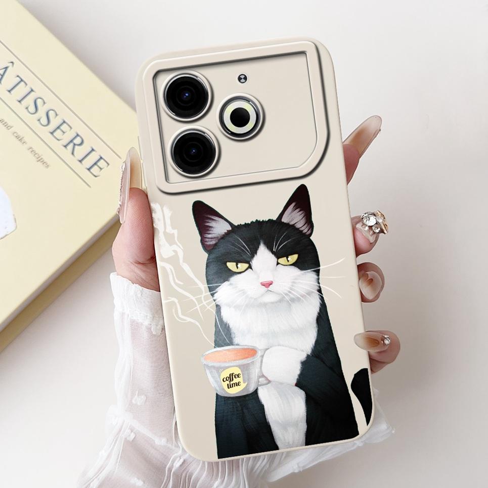 Cartoon Fashion Back Cover For Tecno Pova 6 Neo Pova6 Neo Phone Case Silicone Soft TPU Dragon Astronaut Black Cat Funda Bumper