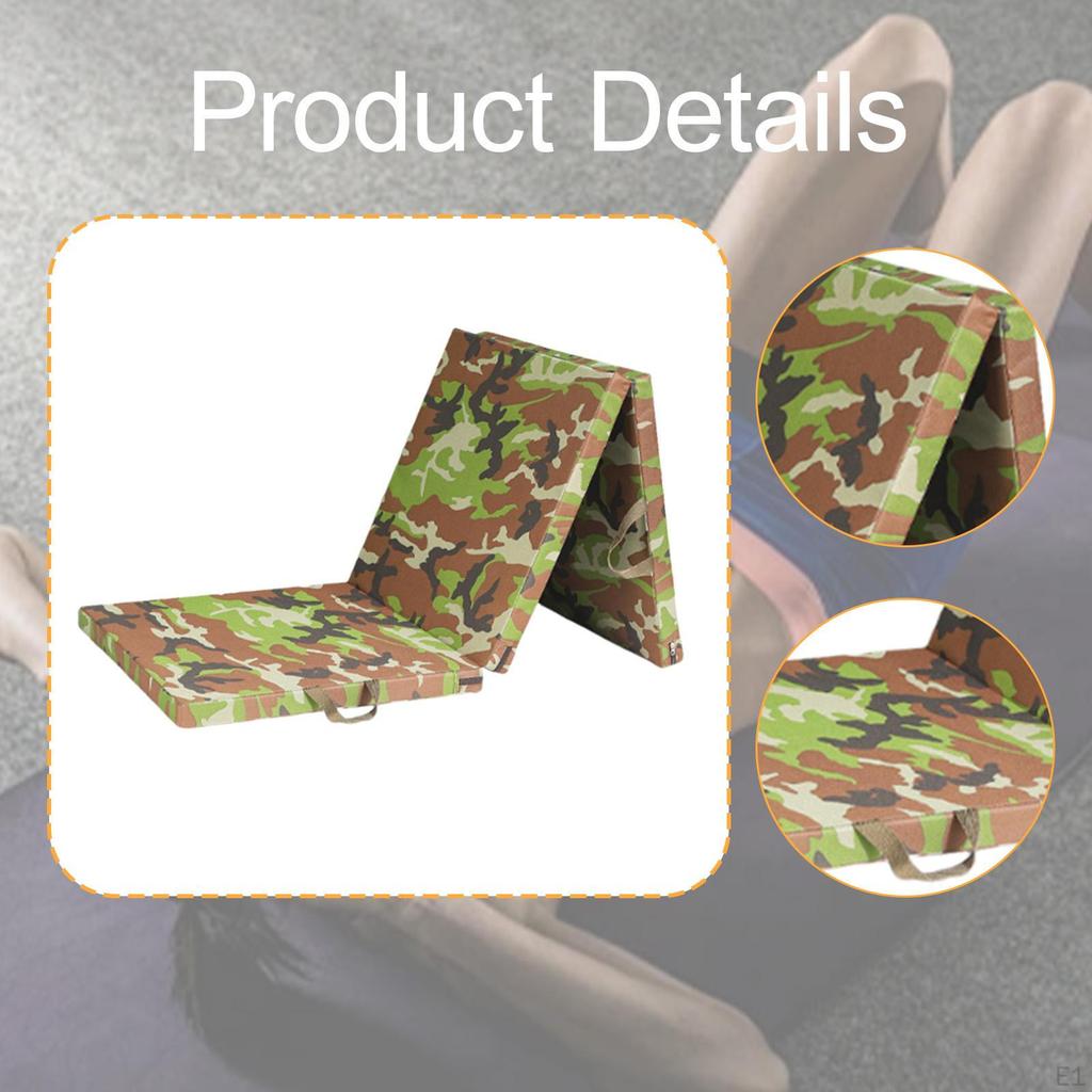 Three Fold Exercise Mat with Carrying Handles Gymnastics Balance Pilates Pad for Home Dance Core