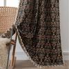 Living Room Bedroom Curtains Black Jacquard Flower Fringe Curtain Finished Kitchen Valance Bay Window Semi-shading Decoration