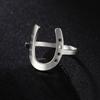 U-Shaped Horseshoe Women Ring Stainless Steel Gold Color Finger Rings Fashion Lucky Jewelry Birthday Gift for Friends