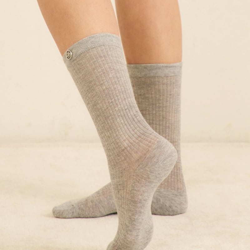 Marun5 Generous See-Through Rib Ankle Socks & Knee Socks