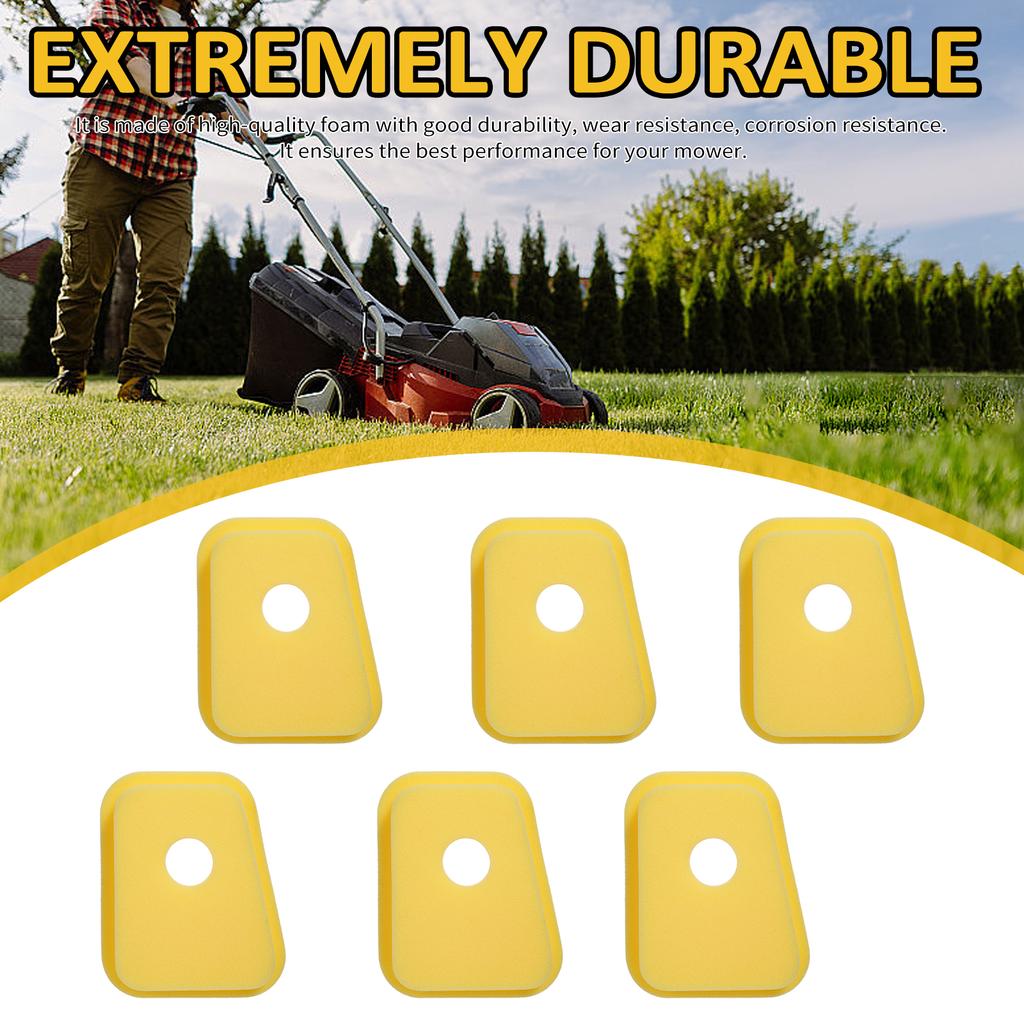 6 Pack Replacement Air Cleaner Foam Filter Sponge Cleaner Element for Lawn Mower Air Filters