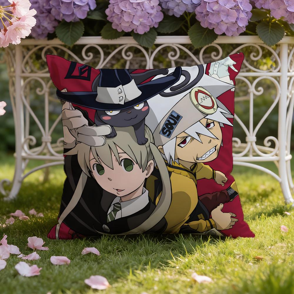 Anime S-SOUL E-EATER Cushion Cover Home & Car Dual-Scene Pillow Cover: Reversible for Premium Comfort