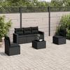VidaXL Garden Lounge Set 6 Pcs with Cushions Black Wicker 3251132