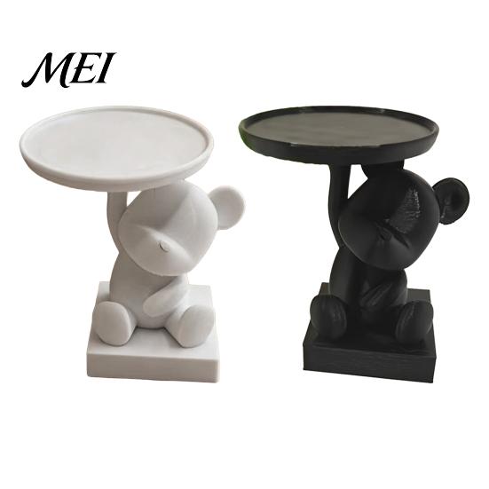 Cute Animal Ring Holder 3D Printed Polar Bear Storage Tray, & Jewelry Dish, Home Desk Display Tray Minimalist Organizer for Keys Coins Trinkets,