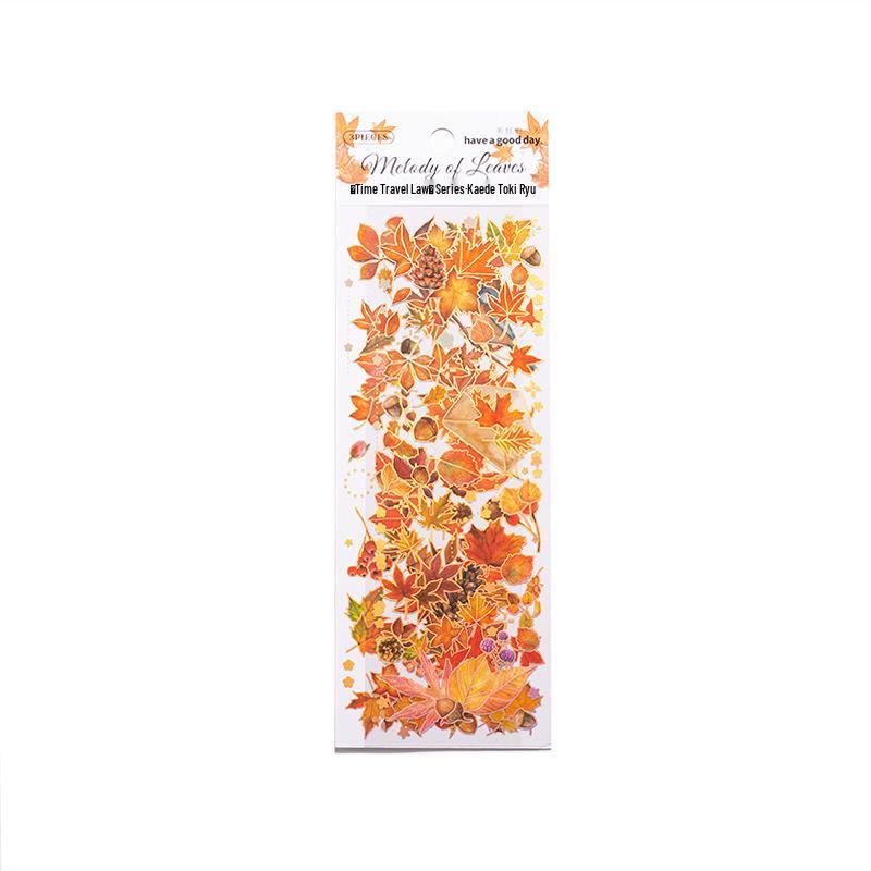 Beautiful Day Hot Foil Stickers: Leaf Melody Series for Journals & DIY Collages (4 Designs)