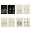 2Pieces Toddler Learning Alphabets and Number Posters with Wood Hanger Frame for Classroom and Playroom Nursery Decors