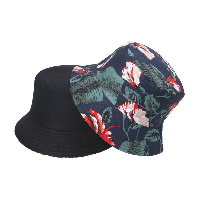 Unisex Double-sided Wear Bucket Hat With Exquisite Flower Print For Beach And Travel