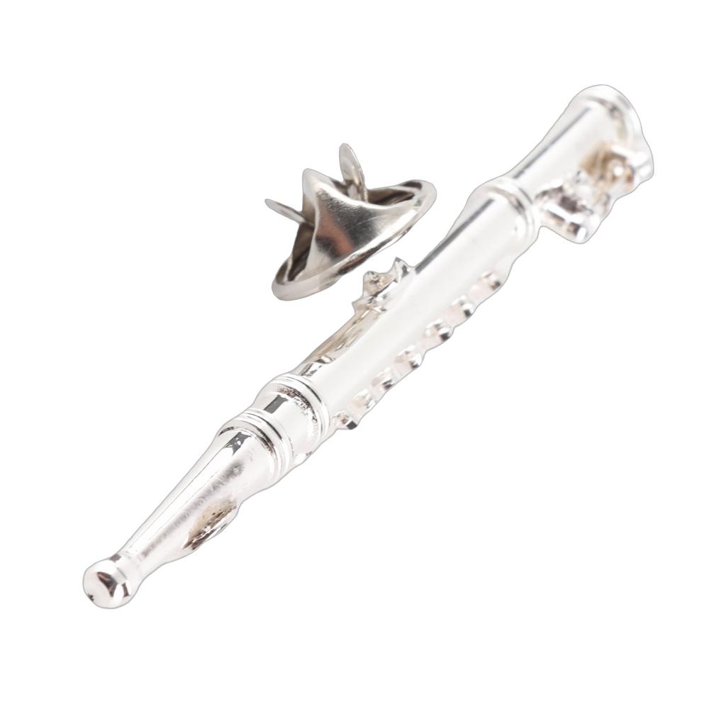 Flötenförmige Musikinstrument Broschen Pin Zubehör für Geschenksammlung(Gold)