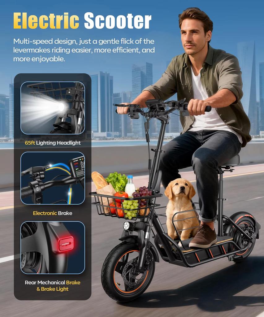 FREEBOY ΝΕΟ H14 Ηλεκτρικό Πατίνι Ενηλίκων Κινητήρας 600W E-Scooter 36V 10AH Αναδιπλούμενο E-Scooter 14 Ίντσες Αστικό eScooter