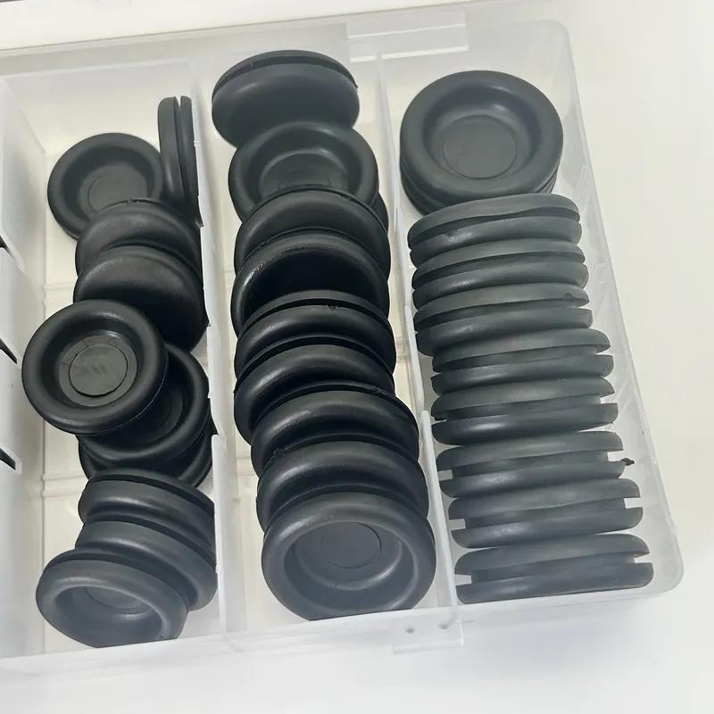 170PCSDustproof Flame Retardant Rubber Grommet Kit Insulat Hole Plug M7.14/M9.53/M12.07/M15.88/M19.05/M22.23/M25.4 Multiple Size