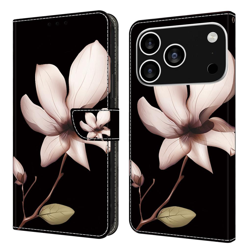 For iPhone 17 Pro Case Magnetic Clasp 3D Pattern Leather Wallet Phone Cover