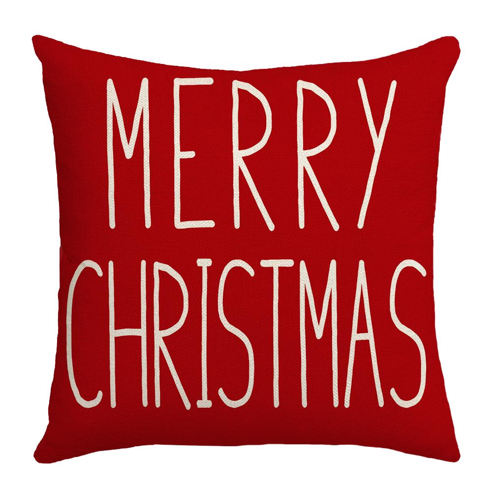 Christmas Series Sofa Pillow Cover Santa Claus Living Room Bedroom Bedside Cushion Cover Sofa Cover