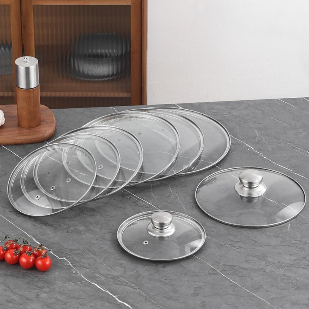 Runder Sichtbarer Topfdeckel Edelstahl Bratpfannendeckel Küchenzubehör