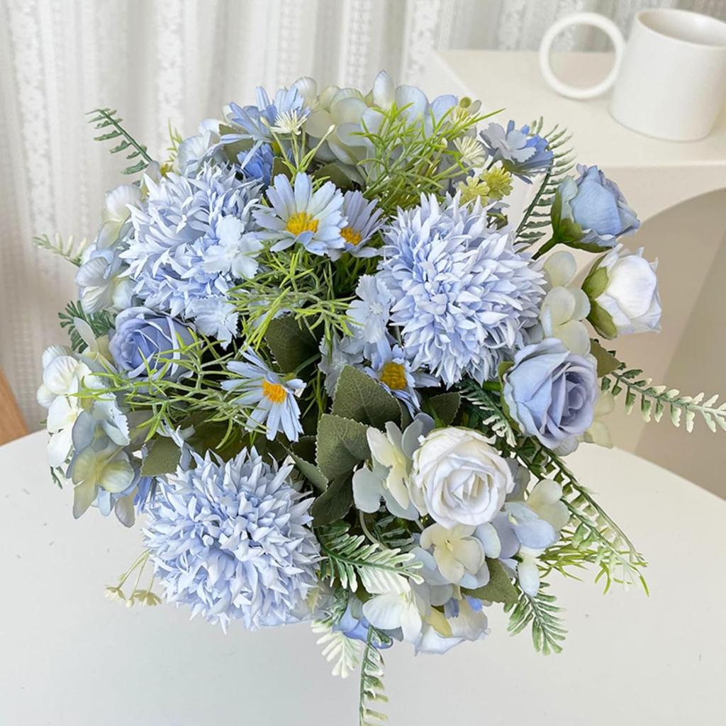 Artificial Flowers Rose Chrysanthemum Silk Wedding Home Room Table Festival Wreath Outdoor Garden Diy Gift Bridal Bouquet Decora