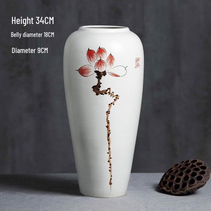 Hand-Painted Ceramic Lotus Vase