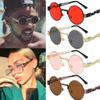 Unisex Retro Round Sunglasses With Lightweight Metal Frame For Uv Protection**