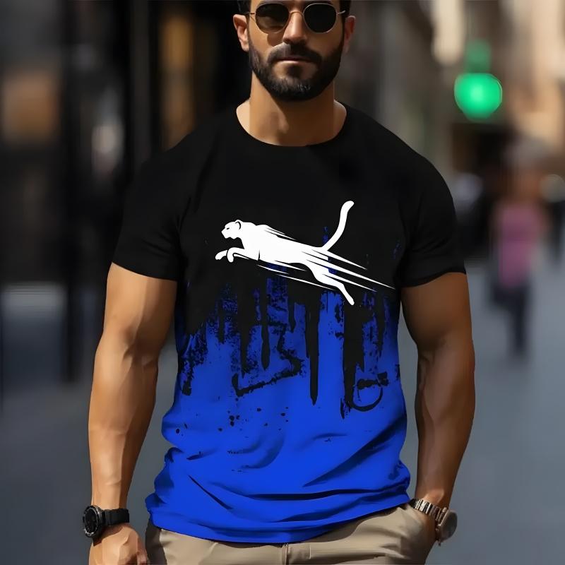 Funny Animal Graphic 3D Printed T-shirt For Men Causal Short Sleeve Oversized Pullover T-shirt Top Men's Tees Outdoor Clothing