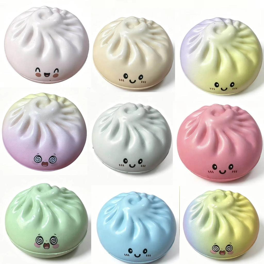 New Colorful Expressive Dumpling Squishy Toy With Steamer An Anxiety Relief Squeeze Toy For Stress Relieving Toys,Birthday Gifts