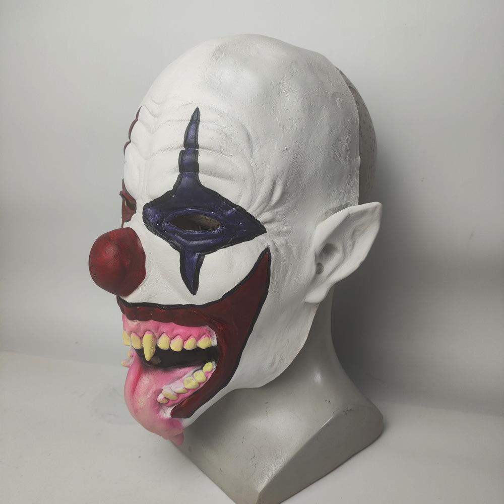 Red-haired Terrifying Clown Mask, Terrifying Hooded Clown Headgear, Halloween Horror Makeup, Buddha and Devil Mask