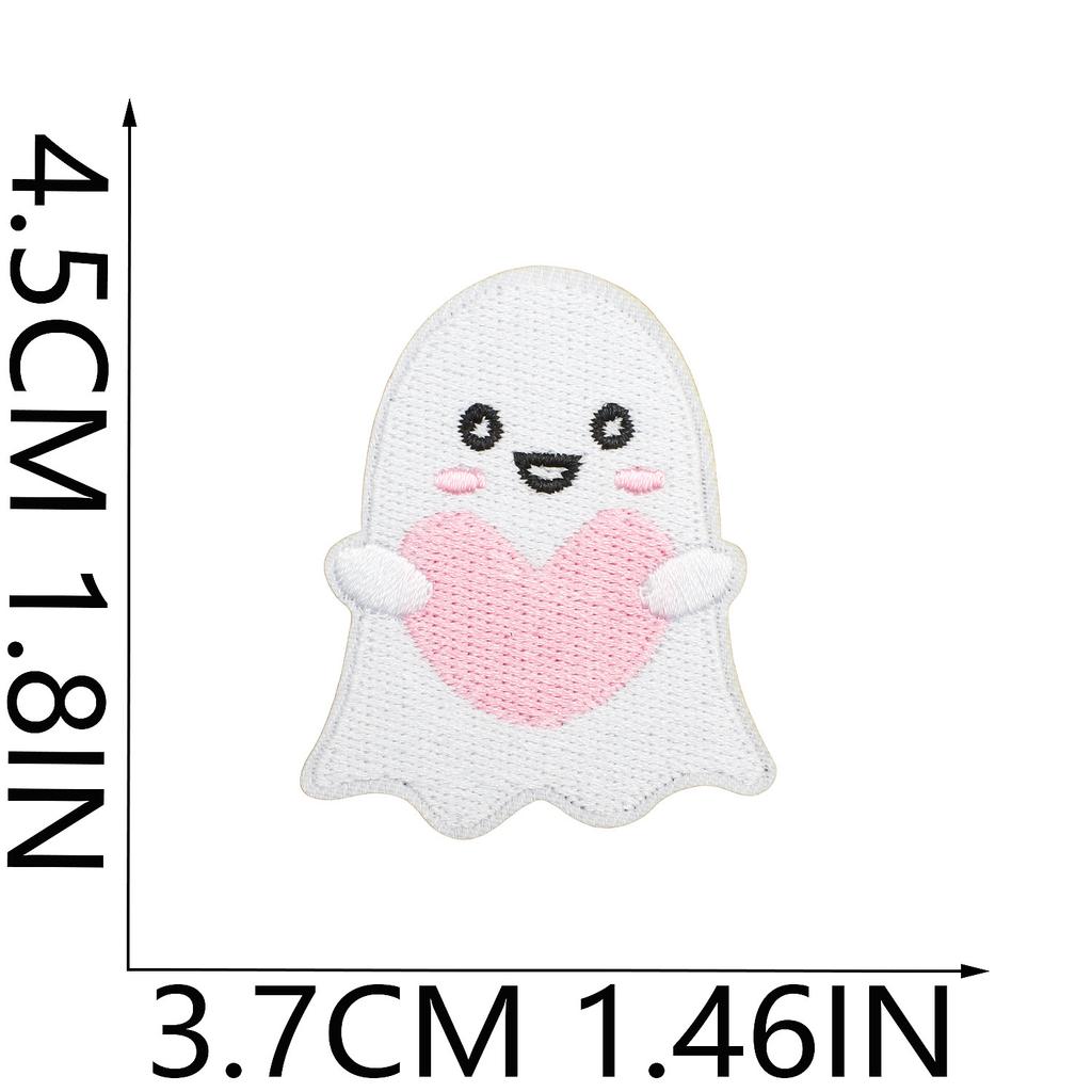 Ghost Embroidery Cloth Sticker Halloween Piao Ghost Patch Sticker Festive Atmosphere Dress Up Embroidery Label Pumpkin Spider Web