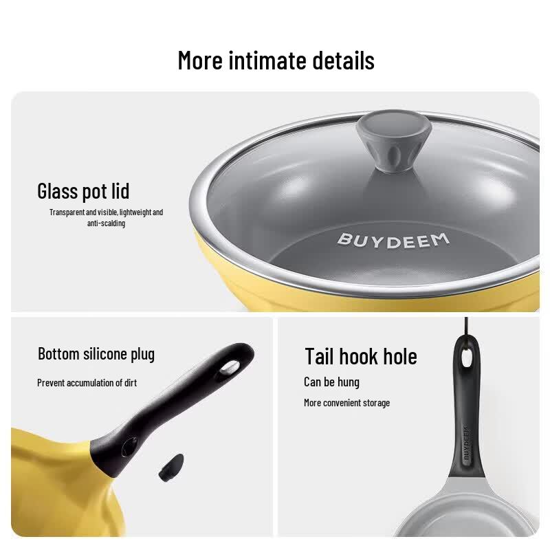 Buydeem 30cm Non-Stick Frying Pan - Pleated Ceramic Series