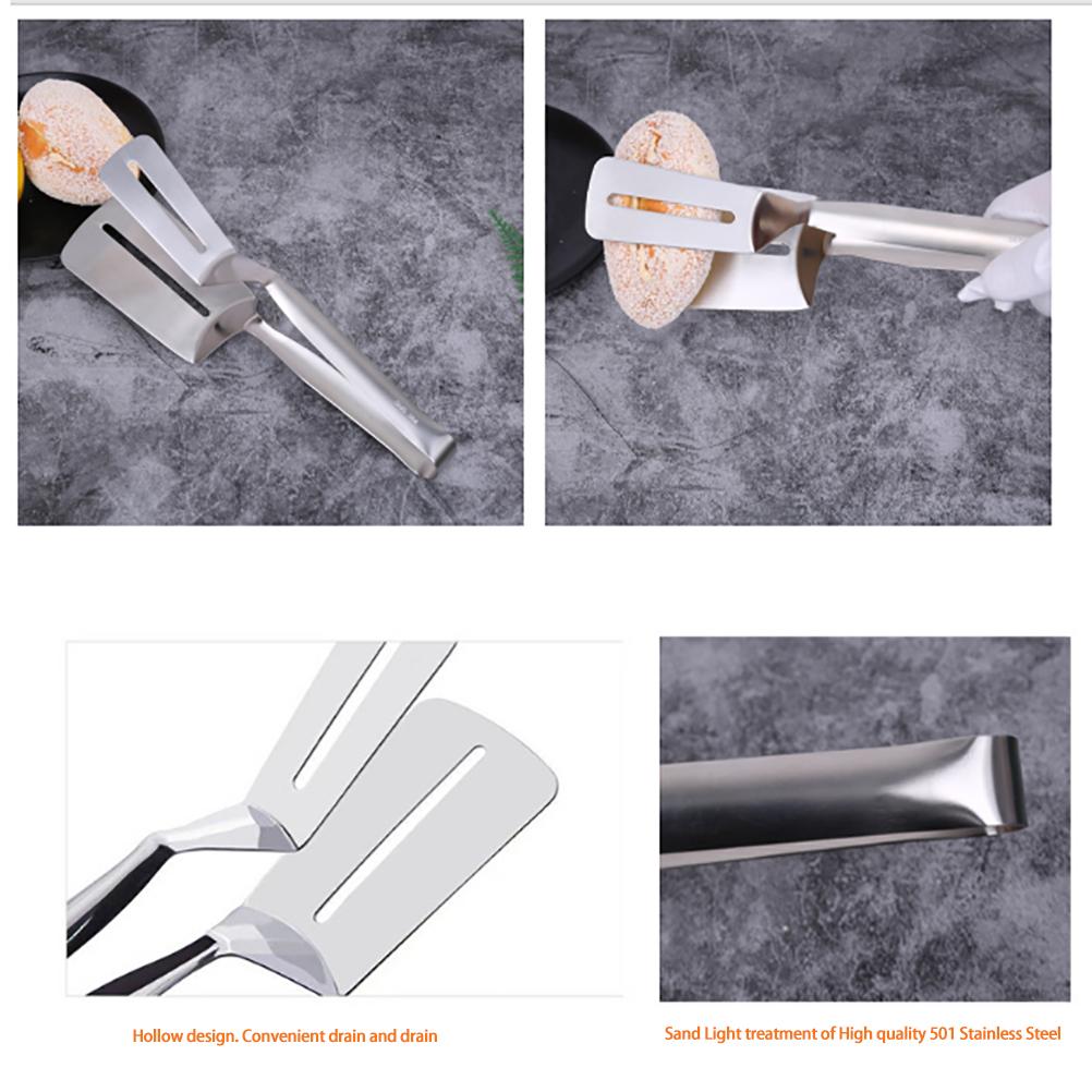 Stainless Steel Steak Clamps Cooking Tongs Multifunctional Food Flipping Spatula Tongs Clip for Meats Pizza Pies