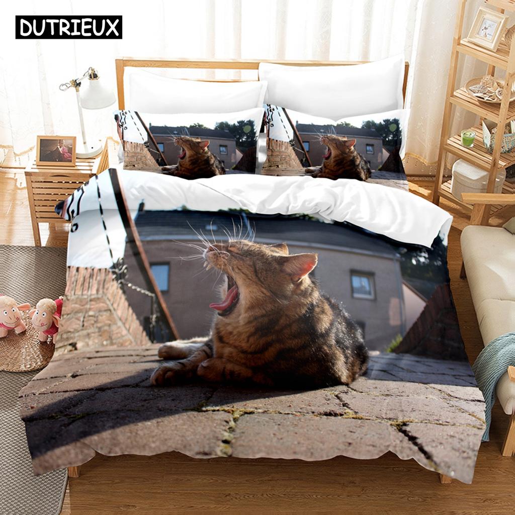 3D Cat Bedding Sets Duvet Cover Set With Pillowcase Twin Full Queen King Bedclothes Bed Linen