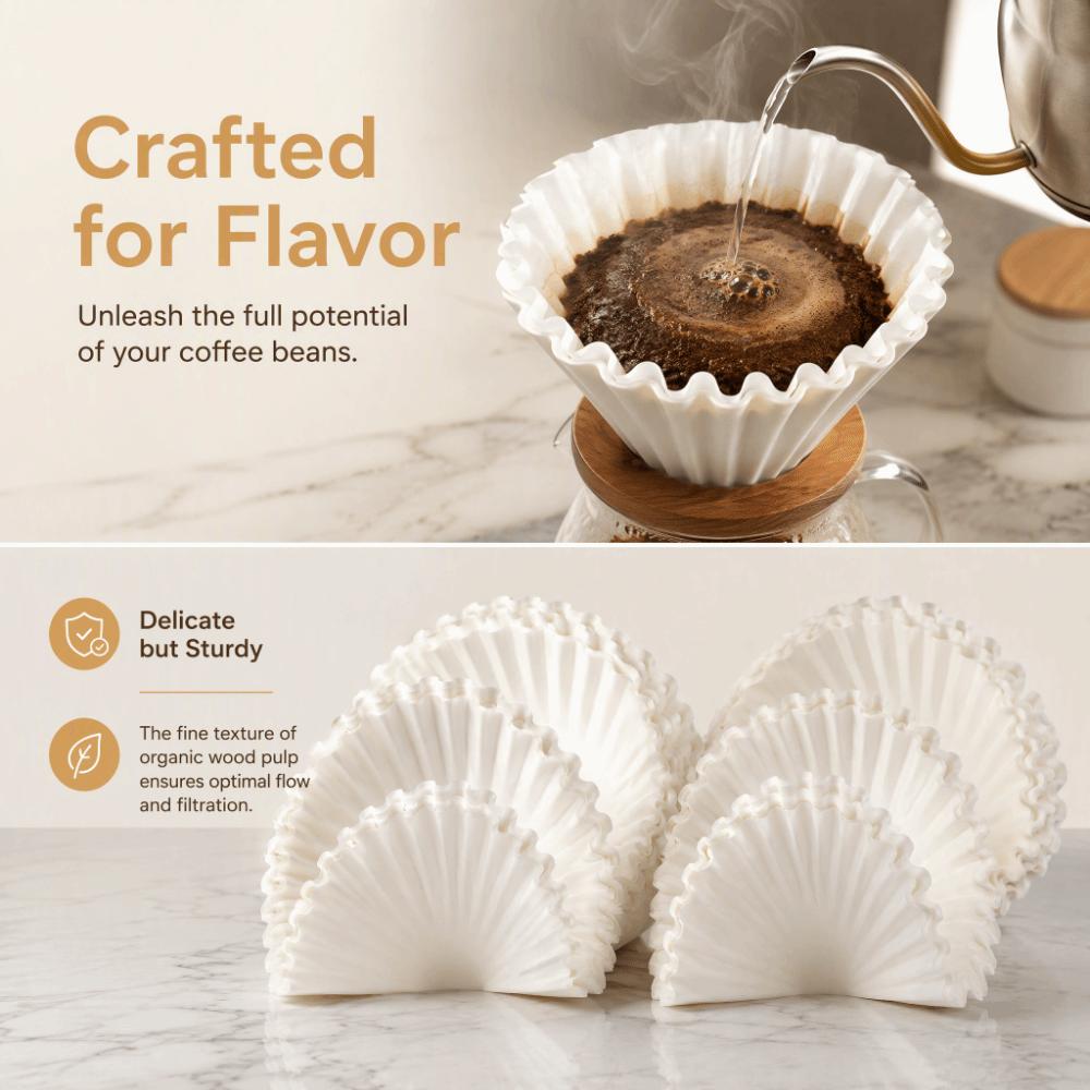 9.65 x 4.33 Inch Basket Coffee Filters Replacement Coffee Filter Paper Home Brewing