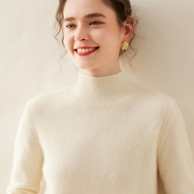 Women's Half-High Collar Thickened Cashmere Sweater - Autumn/Winter Style