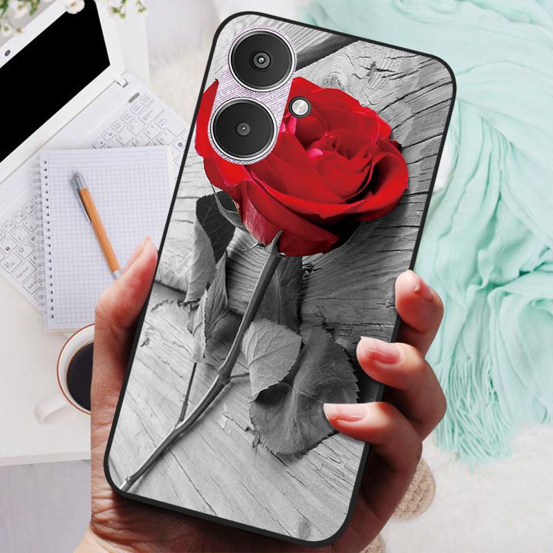 For Xiaomi Redmi 13C 5G Case Black Silicone Bumper Wolf Lions Soft TPU Covers for Xiaomi Redmi 13C 5G Funda Coque Protective