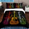 Guitar Collection Diversity 3pcs Bedding,Including 1pc Duvet Cover And 2pcs Pillowcases Perfect for Christmas,Ideal for Bedroom, Dormitory