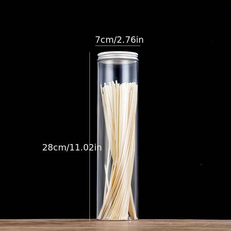 

Sealed Pasta Storage Container with Twist-Off Lid - Black/White/Clear Options — Space-saving Upright Food Container, Suitable for Pasta, Noodles, Rice 1pc
