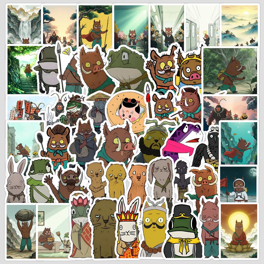 50 Cartoons, Langlangshan Little Monster Graffiti Stickers, Mobile Suitcase Decoration Stickers, Cute Cartoon Stickers