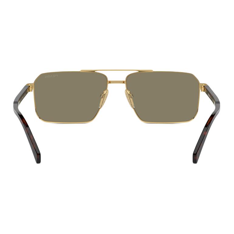 Prada Rectangular Sunglasses With Letter Decoration Men Sunglasses Brown PRA57S5AK90F