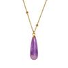 Vintage Waterdrop Pendant Necklace Natural Women Choker Colorful Stone Necklace  Accessories