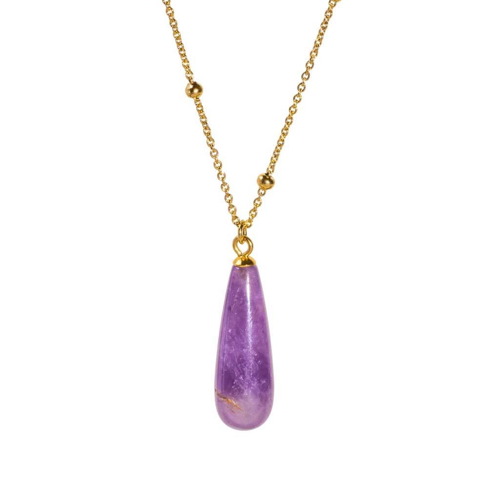 Vintage Waterdrop Pendant Necklace Natural Women Choker Colorful Stone Necklace  Accessories