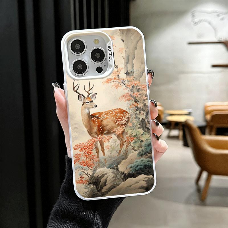 Sika Deer Elk Animal Shockproof Phone Case for iPhone 17 Air 16 16E 15 Pro Max 14 Plus 13 Mini 12 Back Cover Anti Fall Fundas