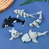 3D Printed Small Animal Joint Flexible Simulation Shark, Killer Whale Ornament Home Decoration Perfect Gift For Friends Family