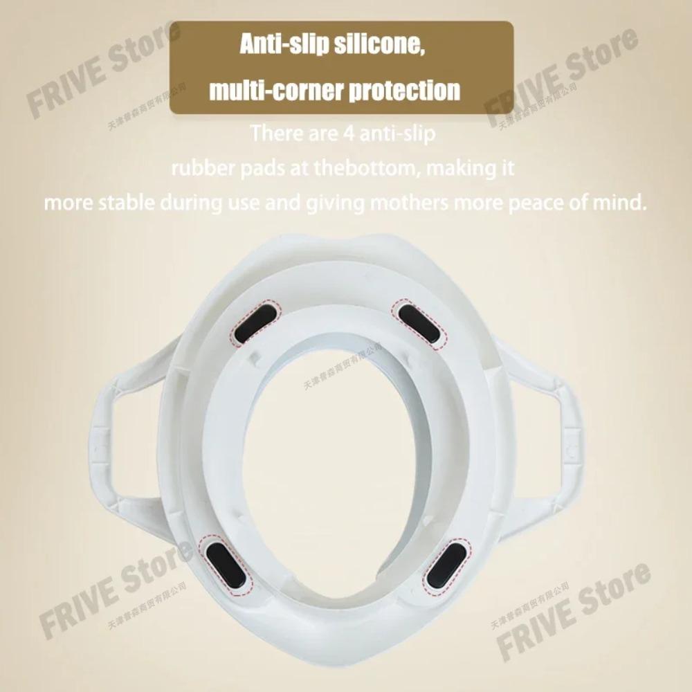 Portable Baby Toilet Seat Soft Cartoon Potty Chair Non-Slip Training Seat Cover for Toddler Boys Girls Travel Home Bathroom Use