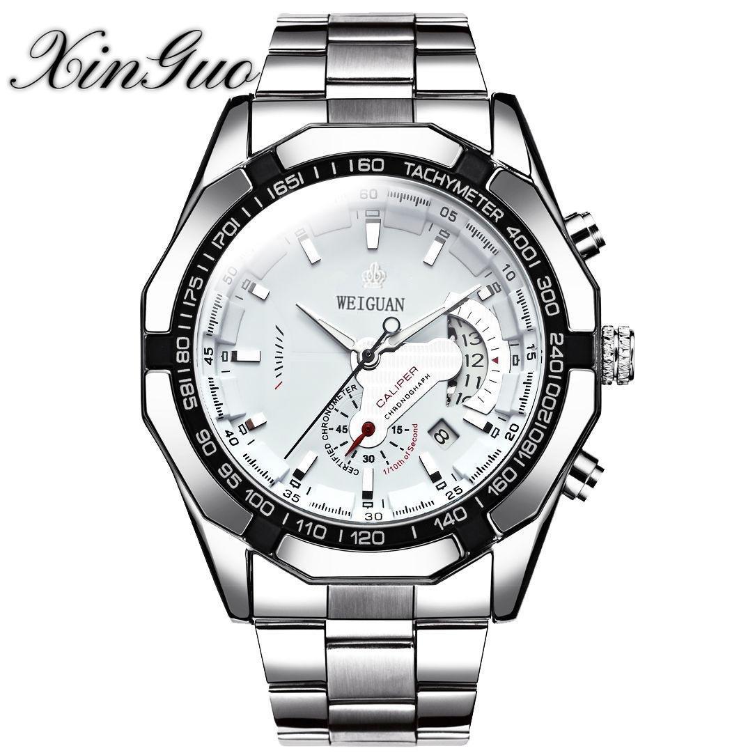 

Автоматические часы с календарем для мужчин, водонепроницаемые, светящиеся, немеханические, большой циферблат белый