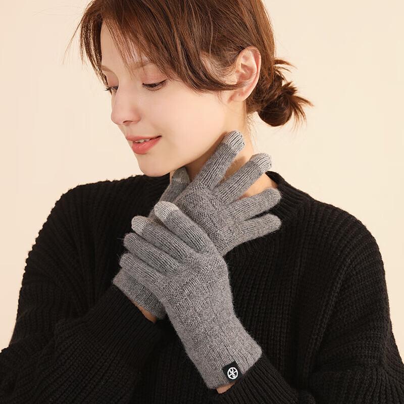 Thickened Plaid Jacquard Autumn Winter Woolen Gloves