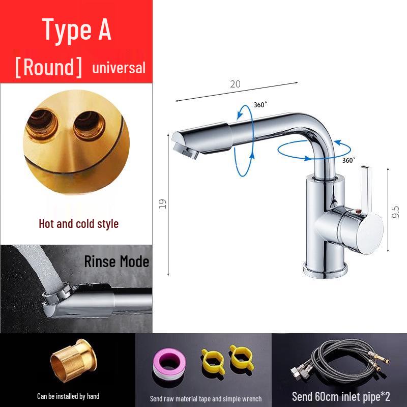 Yuzhuxun HC Universal Hot & Cold Copper Faucet