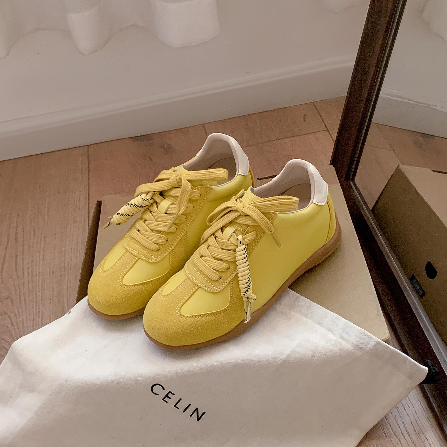 

Grape Mother 7Cm Height-Increasing Lace-Up Color Matching Leather German Training Shoes Women S Round Head Versatile Comfortable Casual Sports Forrest 39