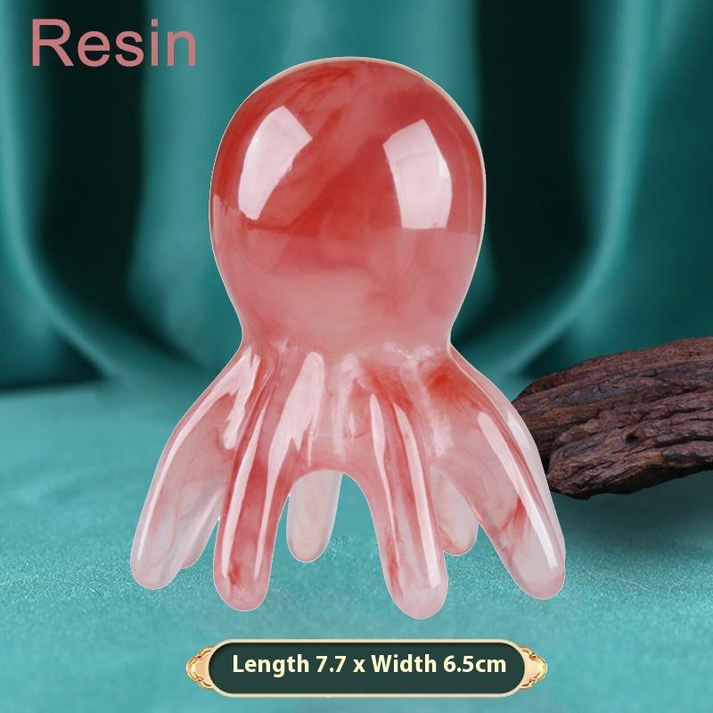 4-in-1 Scalp Massage Comb Meridian Resin Head Massager Unblocking Face Nose Massage Tool for Relaxation And Acupressure