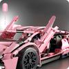 1299 PCS Tech 1:14 Pink Racing Sports Car Building Blocks Assemble Brick Car Toys for Girls Birthday Presents Christmas Presents