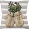 Christmas Pillowcase Linen Print Elk Snowman Home Decoration Sofa Cushion Cover