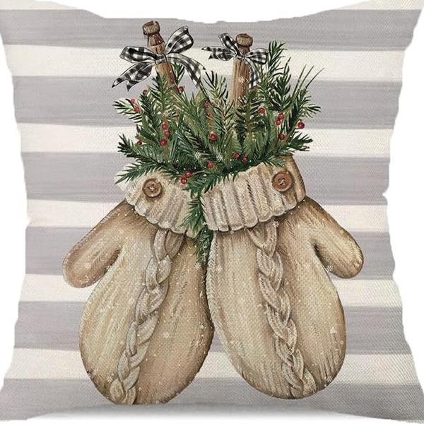 Christmas Pillowcase Linen Print Elk Snowman Home Decoration Sofa Cushion Cover